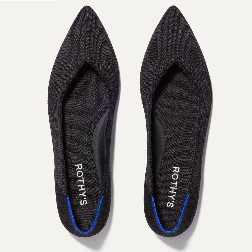 Rothy's Black Women's Pointy Toe Flats size 7.5